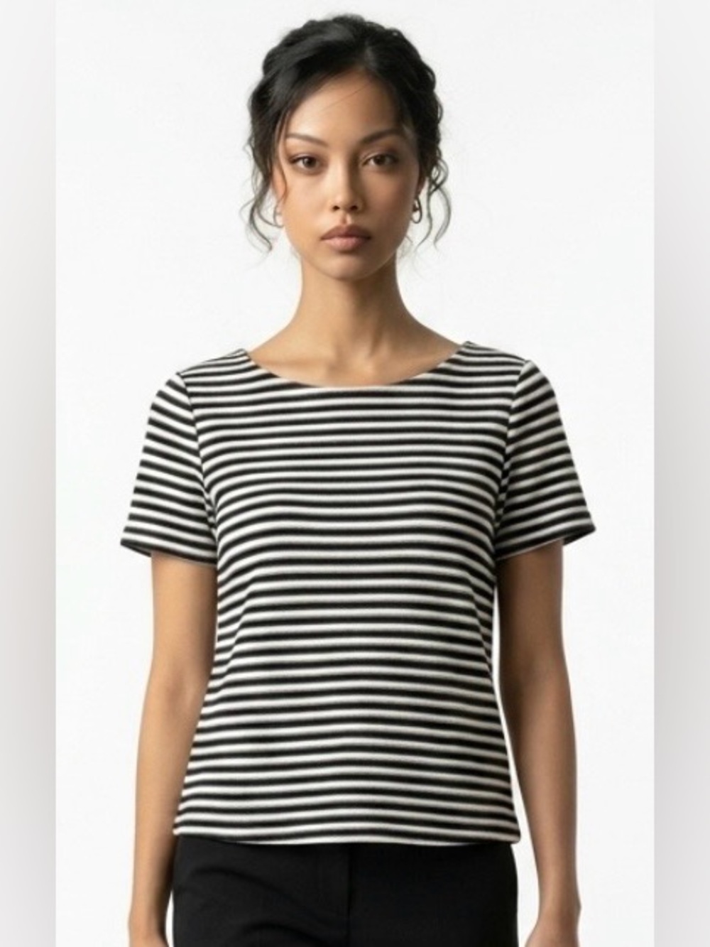 Philosophy Black and White Striped Blouse